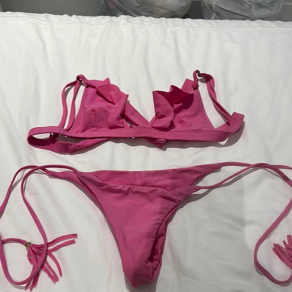 Pink Ruffle Bikini Set